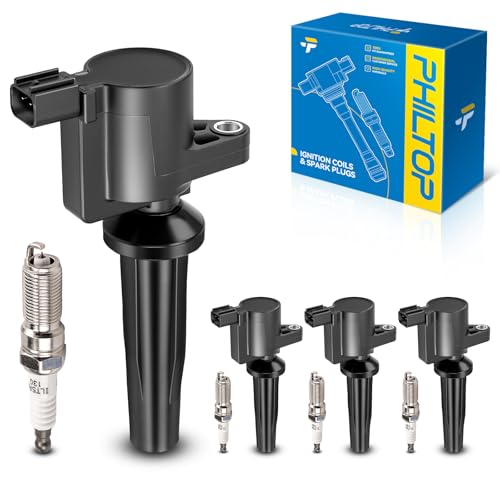 Image of PHILTOP 4 Ignition Coil & 4 Spark Plugs Set Fit for Fusion Escape C-Max