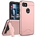 Teelevo Wallet Case for Google Pixel 2 XL, Dual Layer Case with Card Slot Holder and Kickstand for Google Pixel 2 XL - Rose Gold