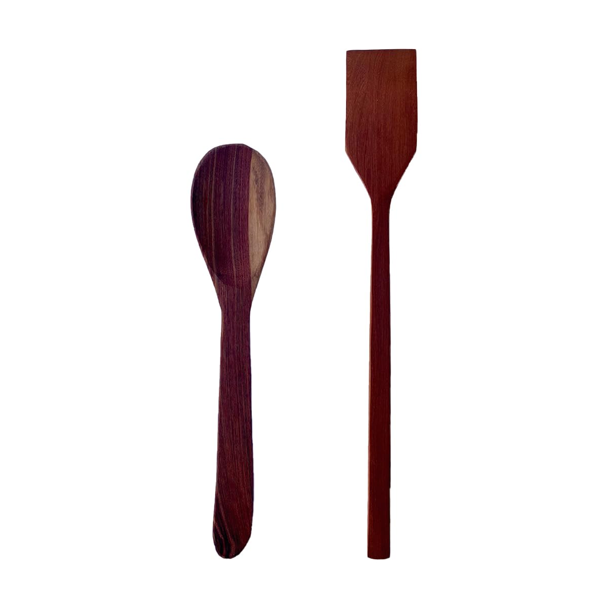 Kit 1 Colher de pau para Arroz e 1 Espátula Angu em madeira
