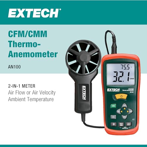 Image of Extech AN100 CFM /CMM Mini Thermo-Anemometer, Air Flow and Velocity