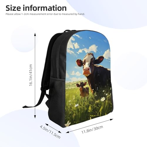 Comfort Fit Unisex Cow Calf Meadow Skies Backpack Durable for Daily Commute & Travel Adventures 16 Inch4