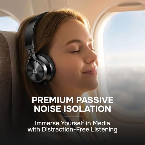 Image of ARTIX CL750 Wired On Ear Headphones for Kids & Adults | Foldable Noise Isolation Headphones with Mic for Calls, Music & Office Use (Black, 3.5mm Jack)