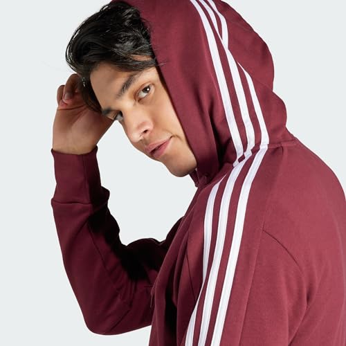 Image of adidas mens Essentials French Terry 3-stripes Full-zip Hoodie