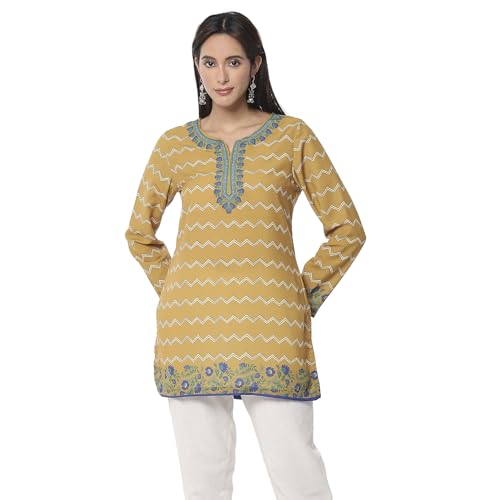 Image of BIBA Women Polyester Straight Printed Kurti