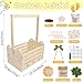 FVNPIHAM Wooden Baby Shower Crate Closet, Cute Cat Baby Shower Closet Basket with Handle, Gender Reveal Storage Box for Pregnancy New Parent, Personalized Baby Gifts Basket