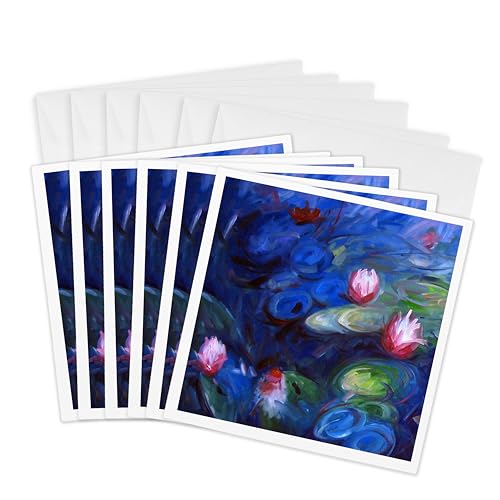 Cartes de vœux Claude Monet Nénuphars 15x15 cm pour correspondance