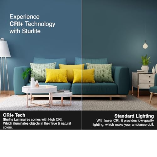 Image of Sturlite Dex 12W Square LED Downlight|Cool White Color Temperature (6.5k)|Cut-Out 4 Inch|1200 Lumens Recessed Panel & Surge Protection Ceiling Light for Multiple Usage - (Pack of 12)