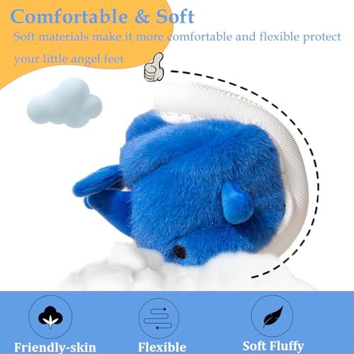 Fiedaz Boys Girls Shark Slippers for Toddler Kids - Cute Plush Warm Non-Slip Indoor Bedroom Winter Shoes - Image 5