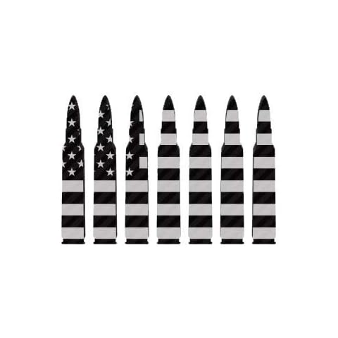 ION Graphics Subdued American Flag Bullet Ammo Sticker Vinyl Decal USA .223 5.56mm America 5" Bumper Locker Laptop Window - Sticks to Any Surface Cover