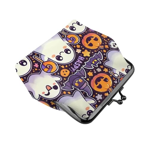 Pu Leather Buckle Coin Purse Halloween-Cute-Bats Girls Kiss-Lock Change Purse Wallets3