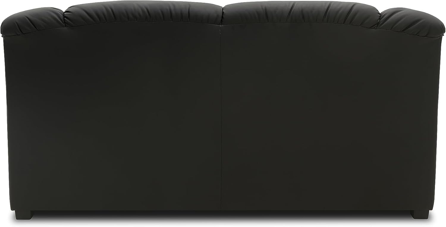 DOMO. collection Sofa Ambato, Leder-Optik, Schwarz | 3 Sitzer mit klassischem Design, elegante Couch in Leder-Optik aus Kunstleder, 219 x 92 x 88 cm (BxTxH)