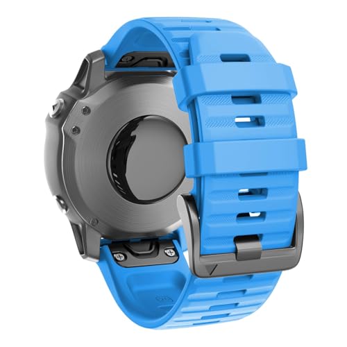 Image of ANCOOL Compatible with Fenix 6X /7X Band 26mm Quickfit Soft Silicone Watch Band Replacement for Fenix 5X /Fenix 8 51mm /Fenix 5X Plus /Fenix 3 /Fenix 6X Pro /Descent Descent MK2i Smartwatches (Blue)