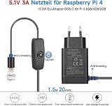 Miuzie obudowa do Raspberry Pi 4 z wentylatorem, zasilaczem USB-C 3A, kablem micro HDMI, kablem adaptera, radiatorami i czytnikiem kart USB