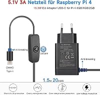 Miuzei Gehäuse Case für Raspberry Pi 4B 2GB/4GB/8GB, mit Lüfter & Netzteil – Ansicht 4