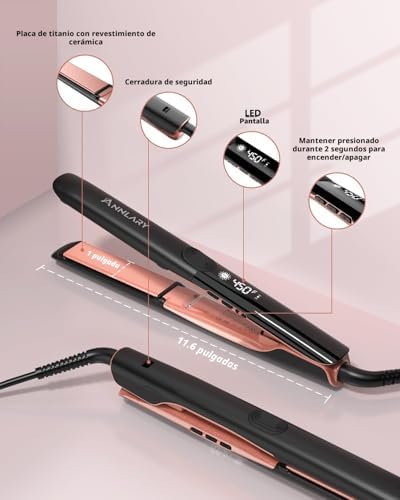 Hair Straightener 1 Inch Flat Iron and Curler 2 in 1 — close-up of materials and construction quality