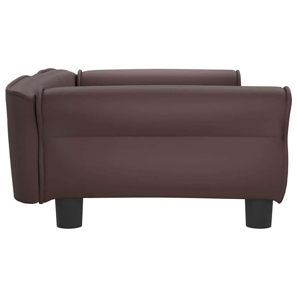 vidaXL Hundebett, Hundekissen mit weicher Polsterung, Hundesofa Hundecouch für kleine Hunde Haustiere, Haustierbett Katzenbett, Braun Kunstleder