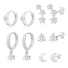 B-Moon Earrings Set-Silver
