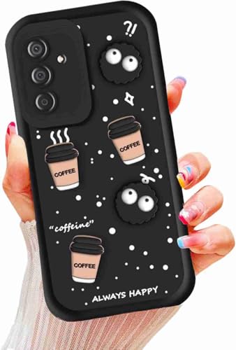 Image of Compatible for Samsung Galaxy A16 5G Cute Fun 3D Ball Cartoon Coffee Liquid Silicone Soft Case Phone Case Back Cover for Samsung Galaxy A16 5G (Black)