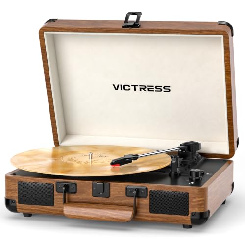 VICTRESS Bluetooth Suitcase Record Player