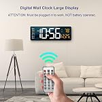 Horloge murale numérique grand affichage, 16.2 De pouce, LED Horloge numérique avec télécommande pour décor de salon, variateur automatique de luminosité avec température de la semaine de date (Orange)