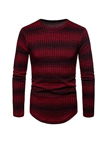 Blusa Suéter Tricot Canelada Masculino (Vermelho, G)