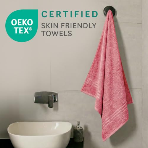 Image of MYTRIDENT Comfort Living Bath Towel, Apple Red, 70x140 cms | 100% Cotton, 400 GSM, Quick Drying, Travel Friendly, 1 Piece