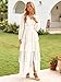 BerryGo Womens Flowy Maxi Dress Chiffon Long Sleeve Slit V Neck Casual Ruffle Tiered Boho Fall Wedding Guest Long Dress(Beige White,X-Large)