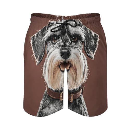 Adorable Schnauzer Mens Swim Trunks Quick Dry Hawaii Bathing Suit Board Shorts with Mesh Lining-2