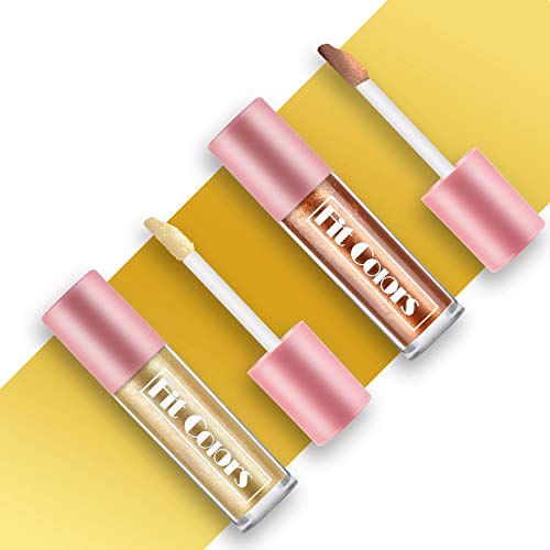 Ownest 5 Colors Shimmer Pearl Lip Gloss,Glitter Lip Gloss Set Metallic Diamond Lip Glaze Nude Lipstick Waterproof Non-stick Cup Moisturize Lip Gloss - Thumbnail 3