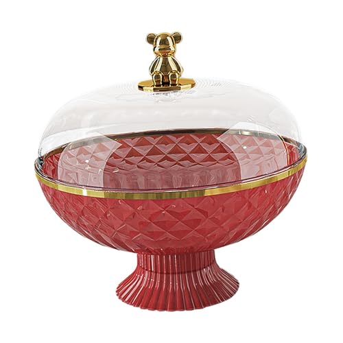 Cesta para frutas desmontable Qectial de material PET resistente y diseño liso rojo 2