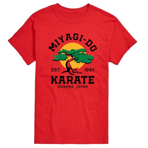 HYBRID APPAREL The Karate Kid - Mr.Miyagi Do Karate - Men's Short Sleeve Graphic T-Shirt - Size 5X Big and Tall Red