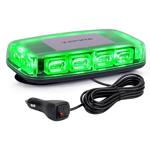 Mini barre LED stroboscopique verte 12V-24V pour toit de camion de chantier et dépanneuse
