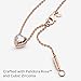 PANDORA Sparkling Heart Collier Necklace - Adjustable Jewelry with Lobster Clasp - Gift for Her - 14k Rose Gold & Cubic Zirconia - With Gift Box - 17.7