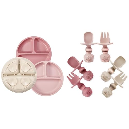 Image of PandaEar 3 Pack Toddler Plates & Baby Spoons and Fork