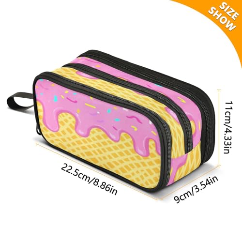 Image of Caikeny Pencil Case Ice Cream Colorful Pen Bag Large Capacity Pencil Box Pen Pouch with Zipper Cosmetic Organizer for Kids Teens Adults