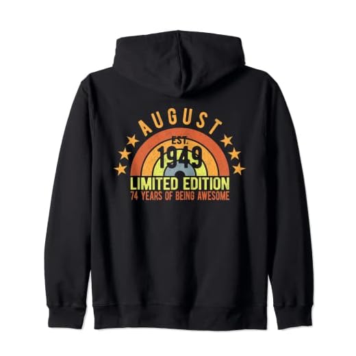 Vintage Born August 1949 Edición Limitada Fiesta de 74 cumpleaños Sudadera con Capucha