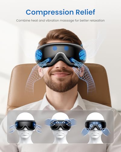 Image of RENPHO Eyeris 1 Eye Massager with Heat, FSA Eligible HSA, Heated Eye Mask for Head Tension, Eye Strain & Screen Fatigue, Birthday Gifts for Men and Women