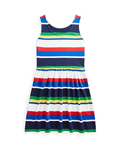 POLO RALPH LAUREN Big Girls Striped Jersey Dress (Blue Multi(1001), Small)2