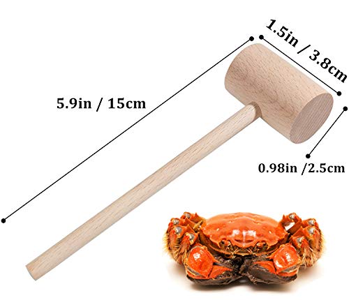 10Pcs Wooden Hammers for Chocolate Crab Mallets Lobster Shellfish Seafood Cracking Tool Solid Natural Hardwood Pounding Beating Mini Gavel for Kids