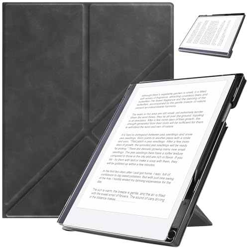 HoYiXi Funda para 10.3” Remarkable 2 (2020 Released),con Soporte Plegable y Bolsillo para bolígrafo,fit Remarkable 2 10.3 Pulgada Digital Paper Tablet Cover Case, Gris