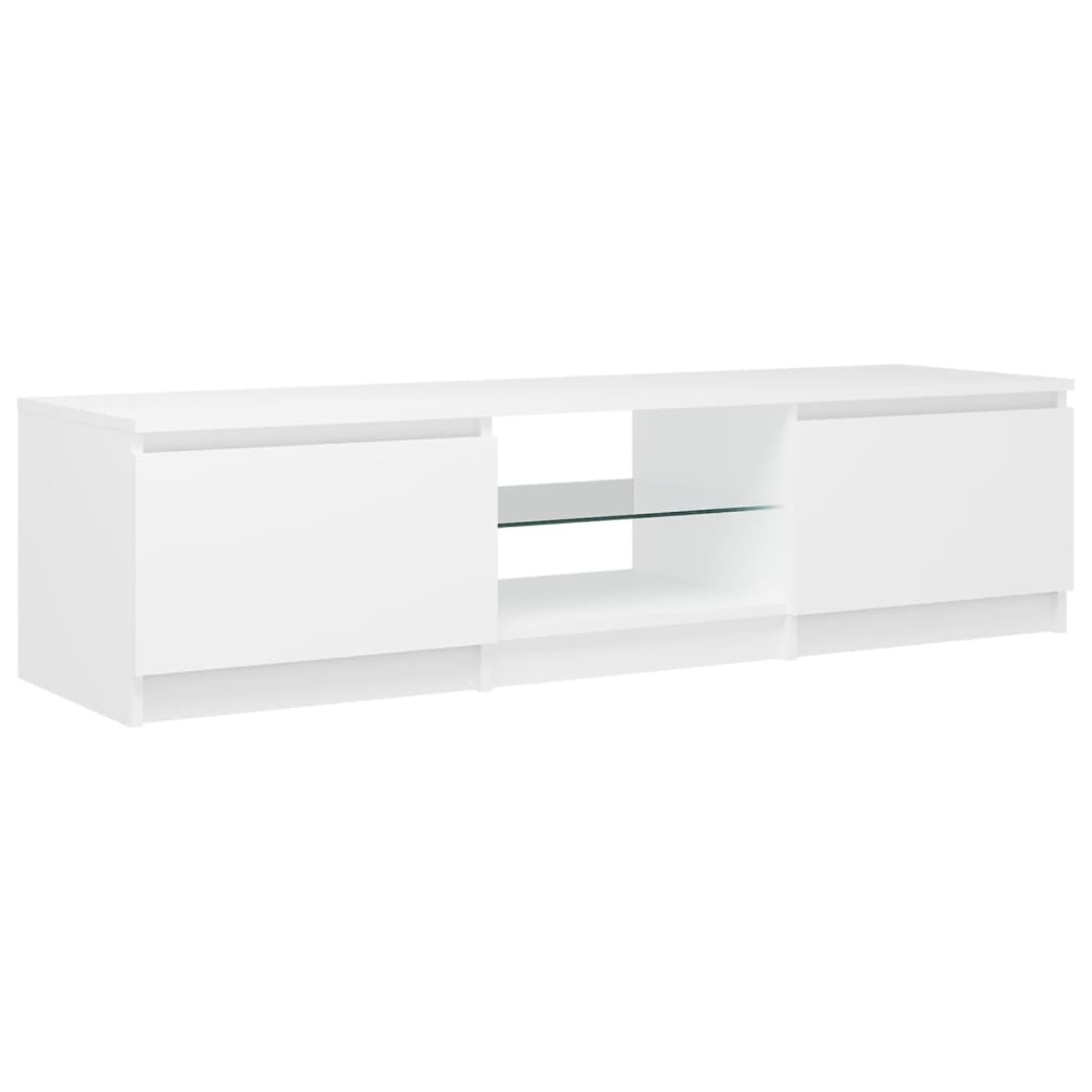 BAZZI Szafka pod telewizor LED, 120 cm, szafka pod telewizor, 120 cm, biała, 120 cm, szafka pod telewizor, komoda TV, ławka, meble do salonu, kolor biały, 140 x 40 x 35,5 cm