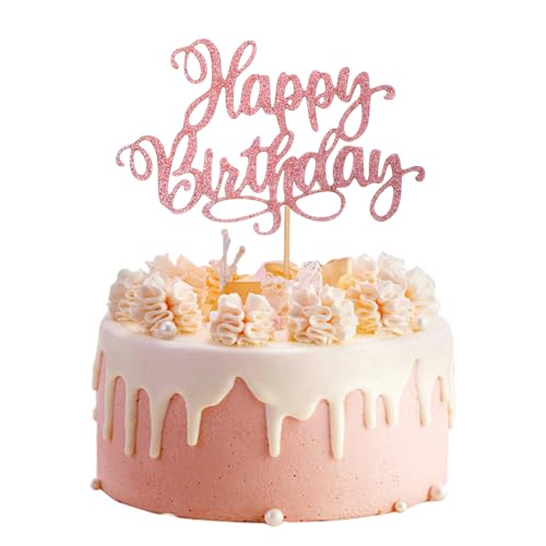 Nogeqi Glitter Happy Birthday Cake Topper Rosa Geburtstag Tortendeko Happy Birthday Kuchen Deko Kuchendeko Pink Torten Topper Deko Geburtstag für Mädchen Jungen Frau Mann, 17x11cm Nogeqi Glitter Happy Birthday Cake Topper Rosa Geburtstag Tortendeko Happy Birthday Kuchen Deko Kuchendeko Pink Torten Topper Deko Geburtstag für Mädchen Jungen Frau Mann, 17x11cm