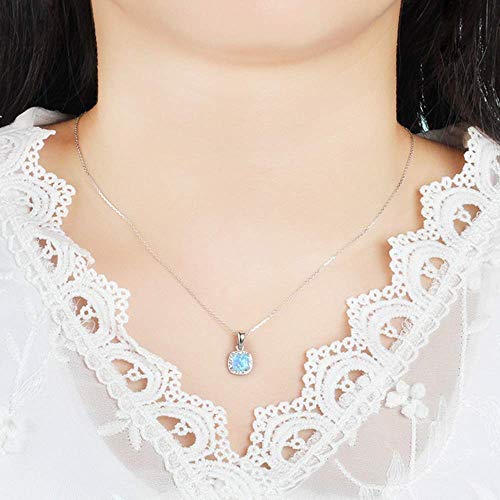 Conjunto de joyas de plata de ley 925 con opalo cuadrado para mujer Purmy 3