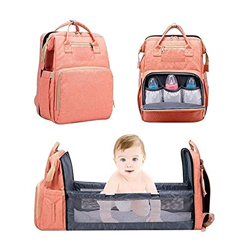 4-in-1 Cabrio Baby Wickeltasche,Mehrzweck-Reisebabytasche,Faltbares Tragbares Babybett Bett Reisebett Stubenwagen mit Wechselstation (0-12