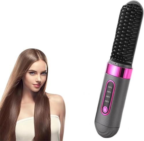 Cepillo Alisador De Pelo InaláMbrico, Calefacción CeráMica MCH Planchas De Pelo 4 Ajustes De Temperatura Con Cuidado Capilar Con Iones Negativos Velocidad De Alisado 2 Veces Más Rápida