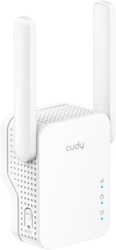 Cudy RE1500 AX1500 WiFi 6 Range Extender Dual Band 2.4G 5G Wireless Booster with Mesh Support WPS Button 10/100Mbps Ethernet Port Works with Any Router