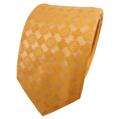 Cravate en soie jaune safran TigerTie pour raviver un costume sombre sans faux pas