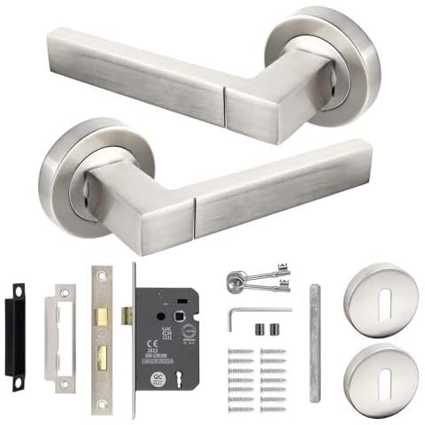 Decoranddecor Satin Nickel Door Handle Set Cover