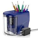 Electric Pencil Sharpener Heavy-Duty Helical Blade Sharpener with Adapter/Battery Operated for No.2/