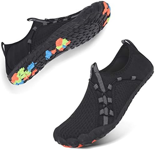 JIASUQI Women Men Surf Park Swim Aqua Water Shoes Beach Sandals Black US 4.5 Women, 3 Men